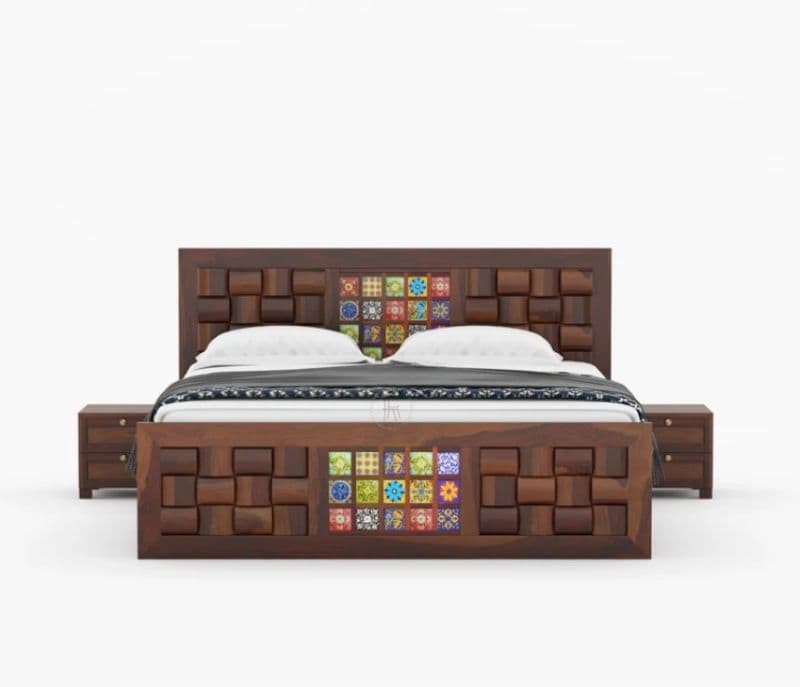 Image 5 for Tiles Sheesham Hydraulic Storage Premium Solid Sheesham Wood Honey Finish (SCV _PKU)