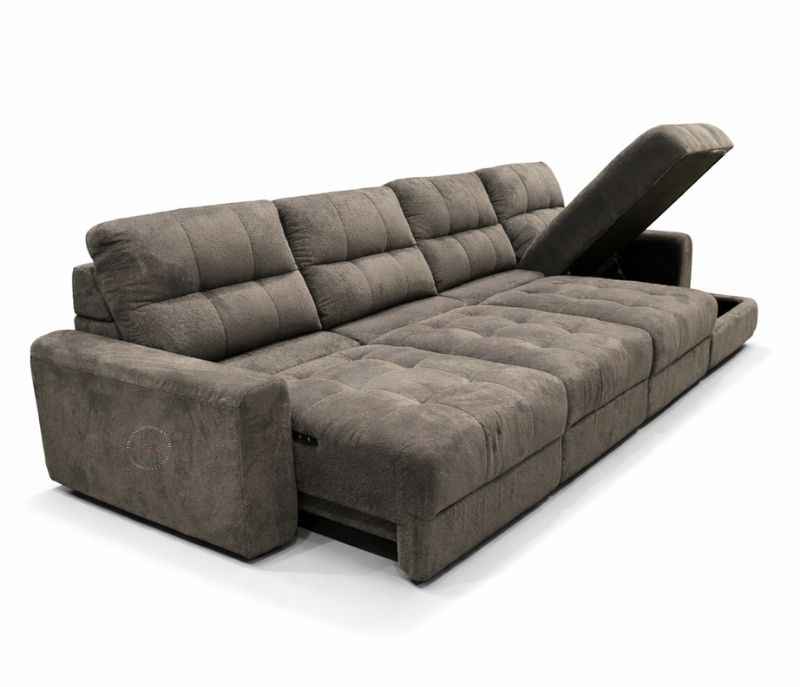 Image 7 for 80552 Electric Slider 3+ Lounger Velvet Suede Fabric (BS-CP)