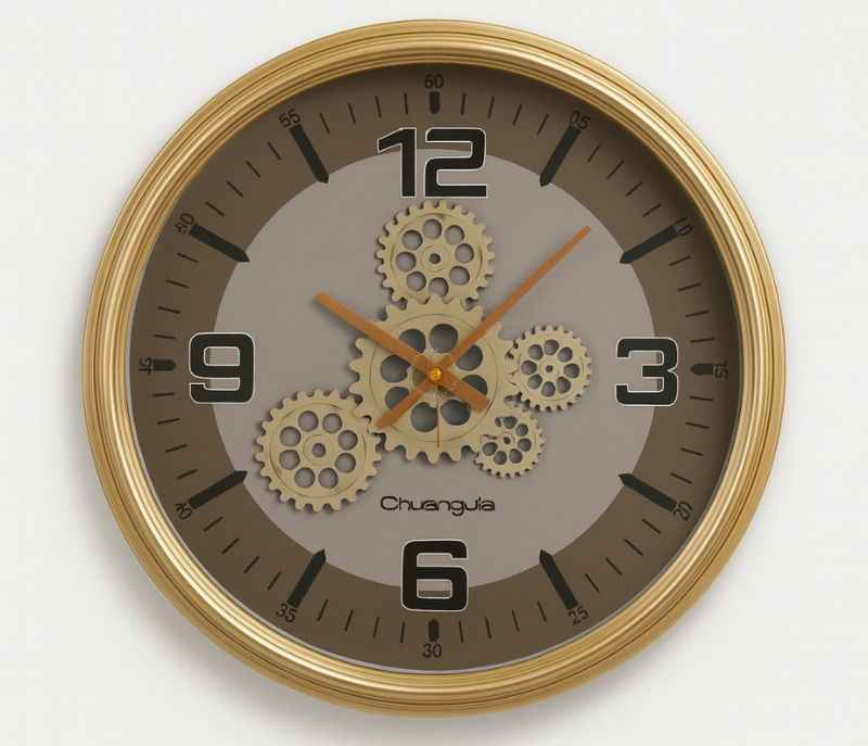Image 3 for F-WC-353/B Gear Desing Wall Clock with Industrial Design