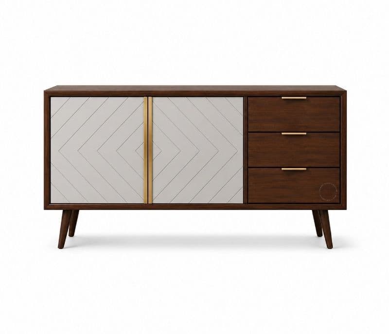 Image 2 for Lara 3 Drawer 2 Door SideBoard Cabinet Sheesham Wood (WI)