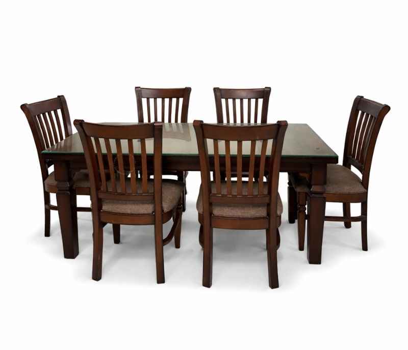 Image 2 for New Classic DT 6 Seater Assam Teak Wood Dining Set (BTM)(LGB)(HYD)(EC)(SKN)