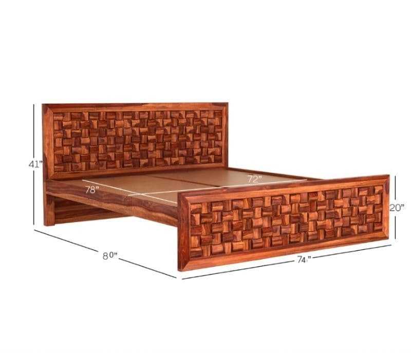 Image 10 for Niwar Sheesham Cot Premium Solid Sheesham Wood Honey Finish (SCV _PKU)