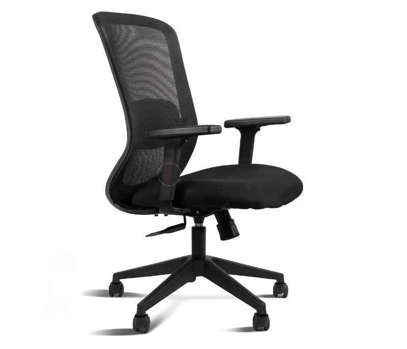 Image 2 for Hawk MB Black Mesh Office Chair Adjustable Height Revolving Study Work from Home Chair Computer Desk Chair Back Lumbar Support Ergonomic Chair Tilting Arm Support