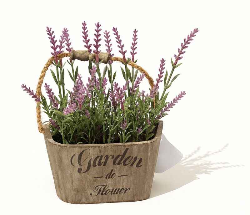 Image 3 for O-BO-110 Floral Arrangements Faux Lavender Flower Plant Home Office Décor 2 Pc Set