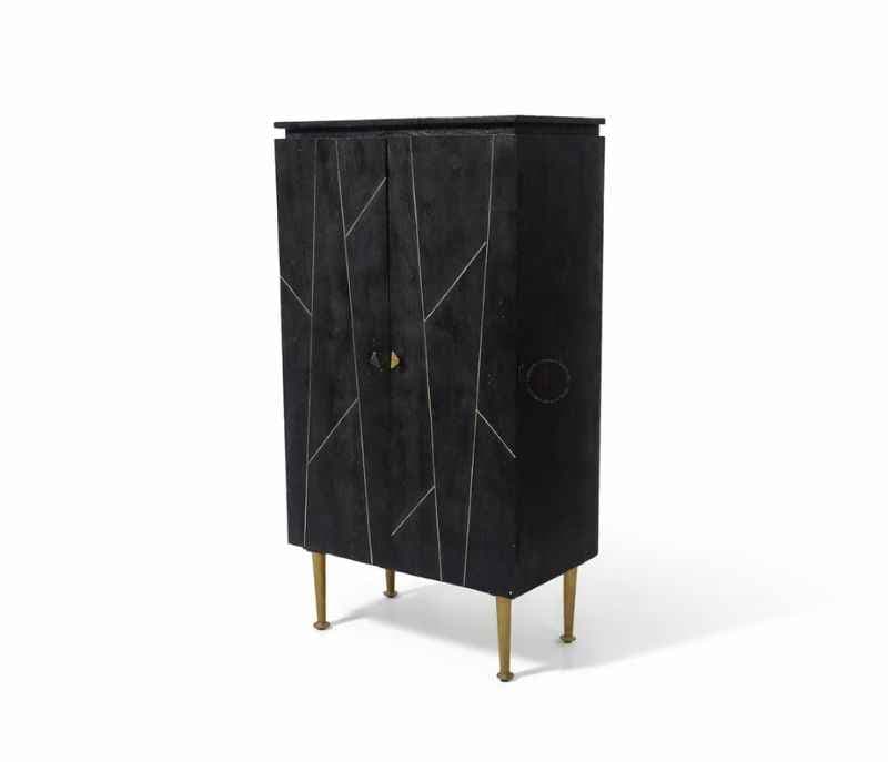 Image 7 for Black Bar Cabinet With Brass Finish (BWD OTD)