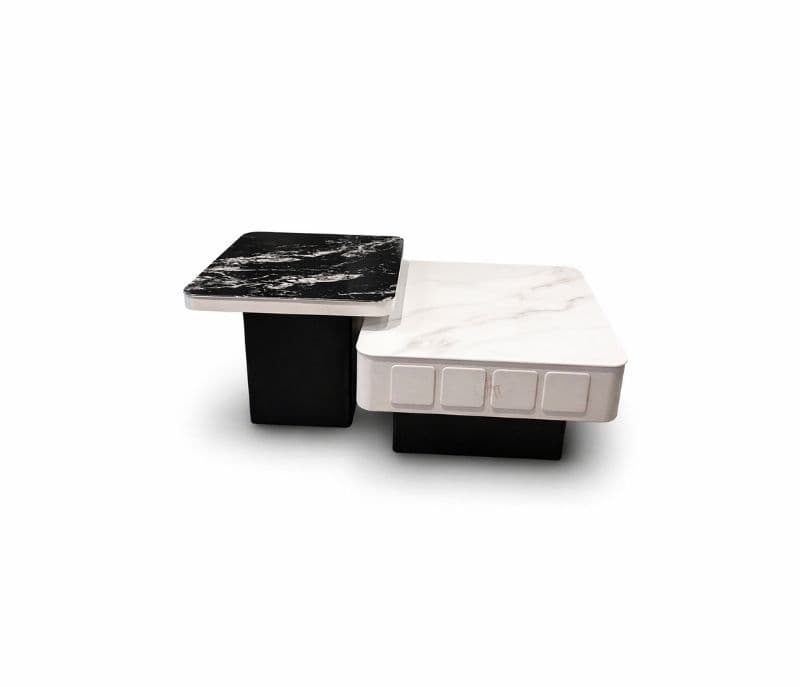 Image 5 for Centre Table B 801 Marble Top Wood Base With Drawer Storage