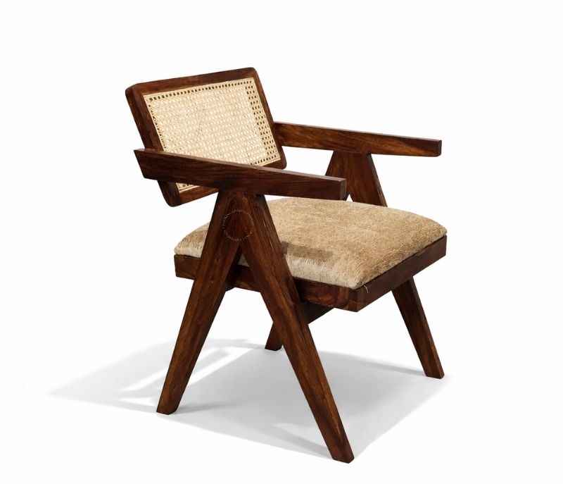 Image 2 for Roma Solid Sheesham Wood Dining Chair with Premium Fabric Upholstery