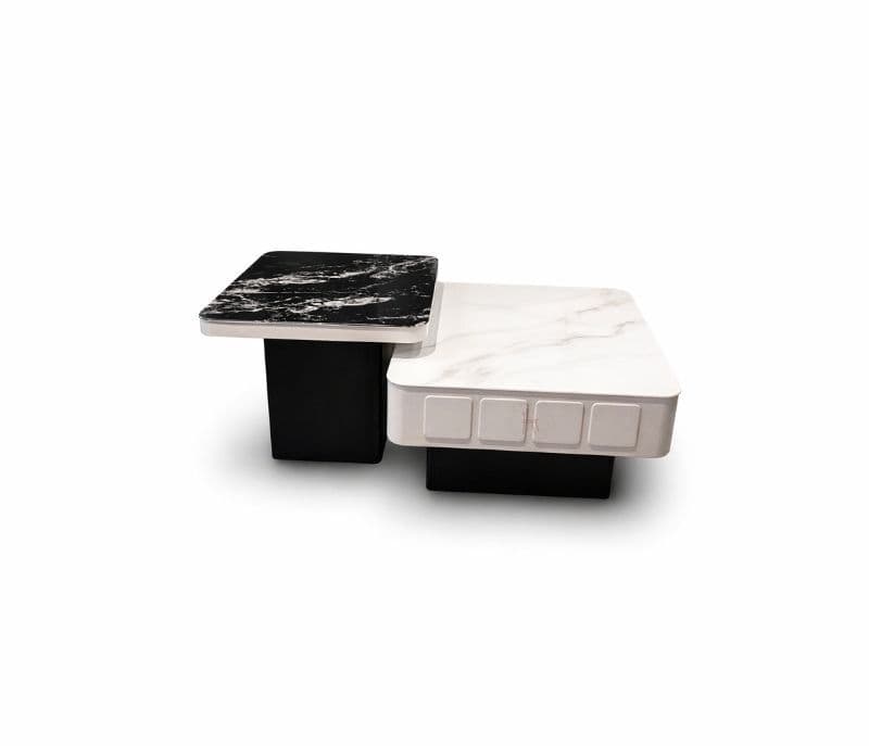 Image 3 for Centre Table B 801 Marble Top Wood Base With Drawer Storage