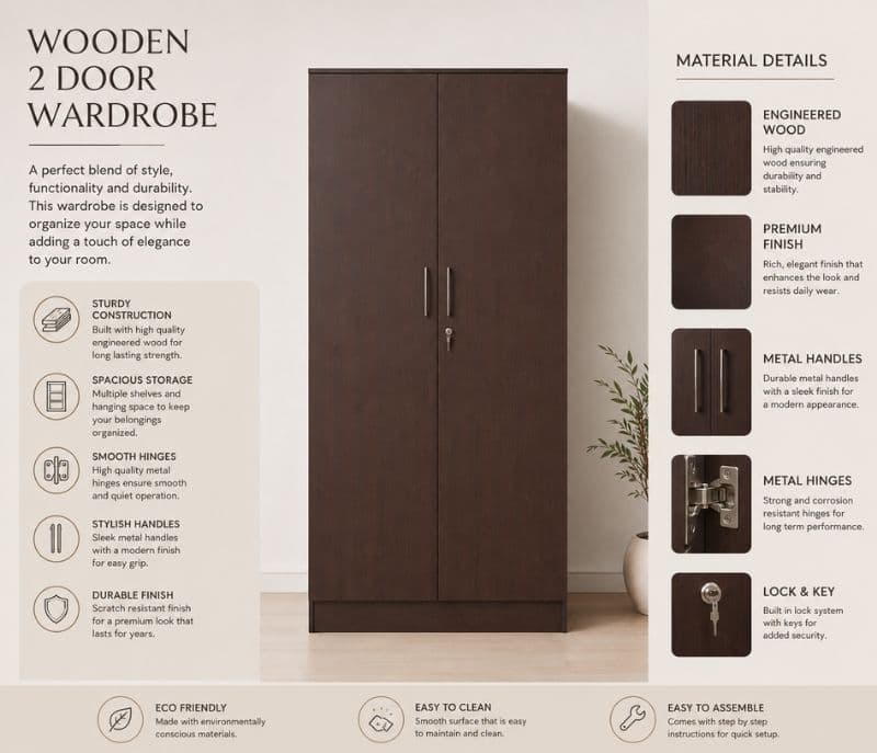 Image 3 for 2 Door Wardrobe (OWD)