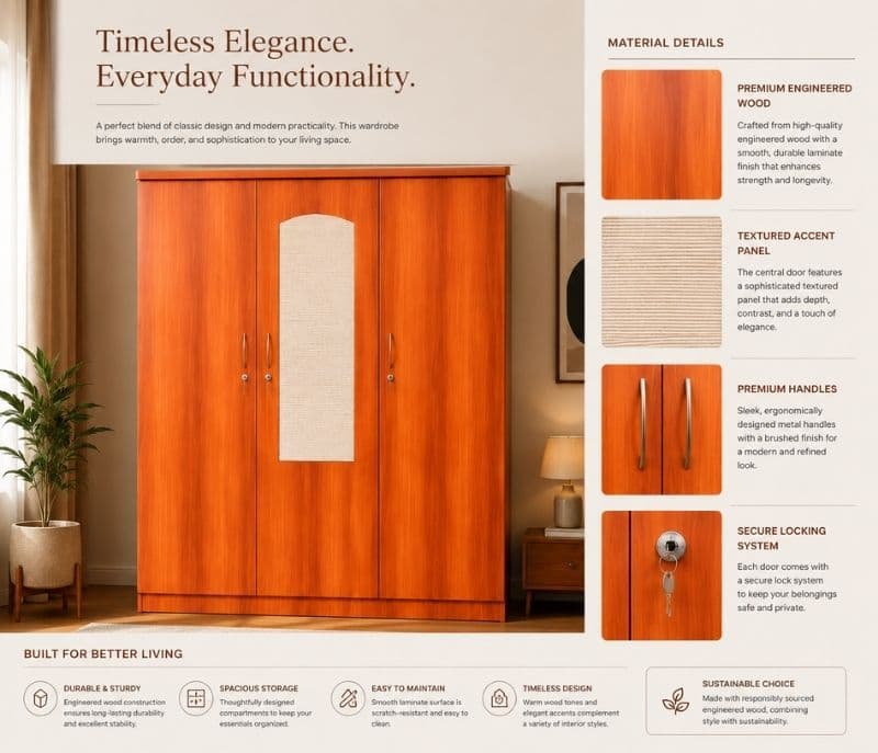 Image 3 for 3 Door Wardrobe (OWD)