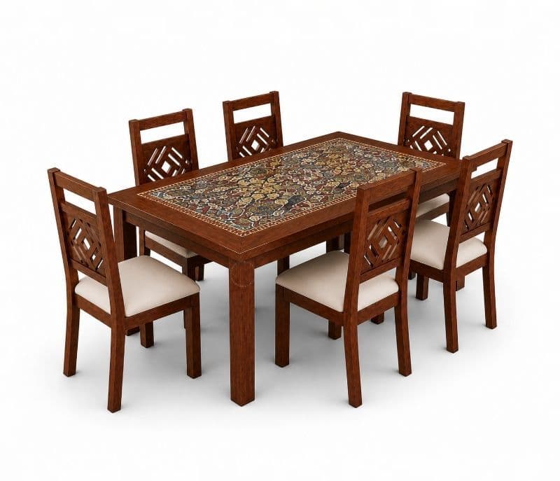 Image 3 for Diya Printed 1+6 Seater Dining Set (WI_PKU)