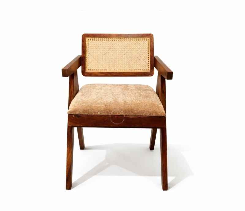 Image 3 for Roma Solid Sheesham Wood Dining Chair with Premium Fabric Upholstery