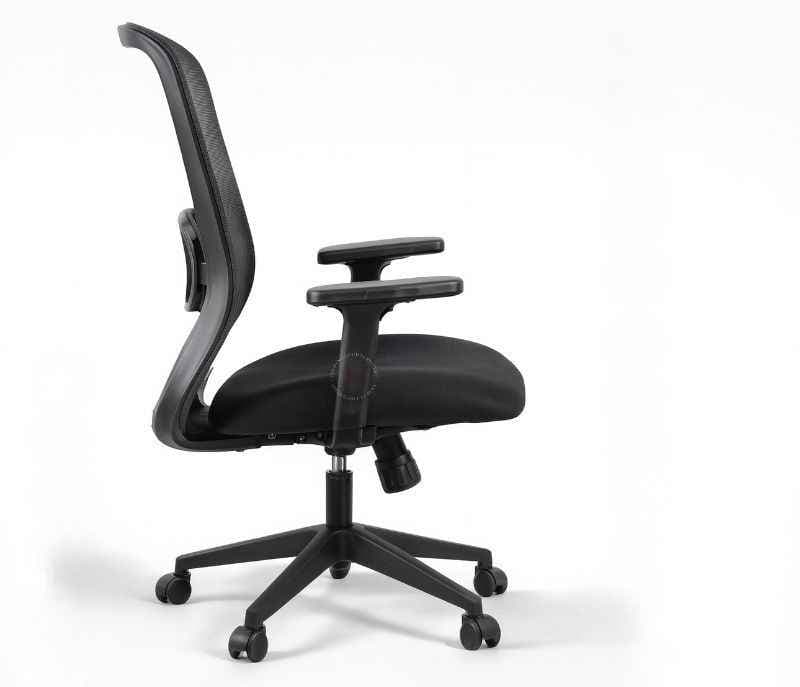 Image 4 for Hawk MB Black Mesh Office Chair Adjustable Height Revolving Study Work from Home Chair Computer Desk Chair Back Lumbar Support Ergonomic Chair Tilting Arm Support
