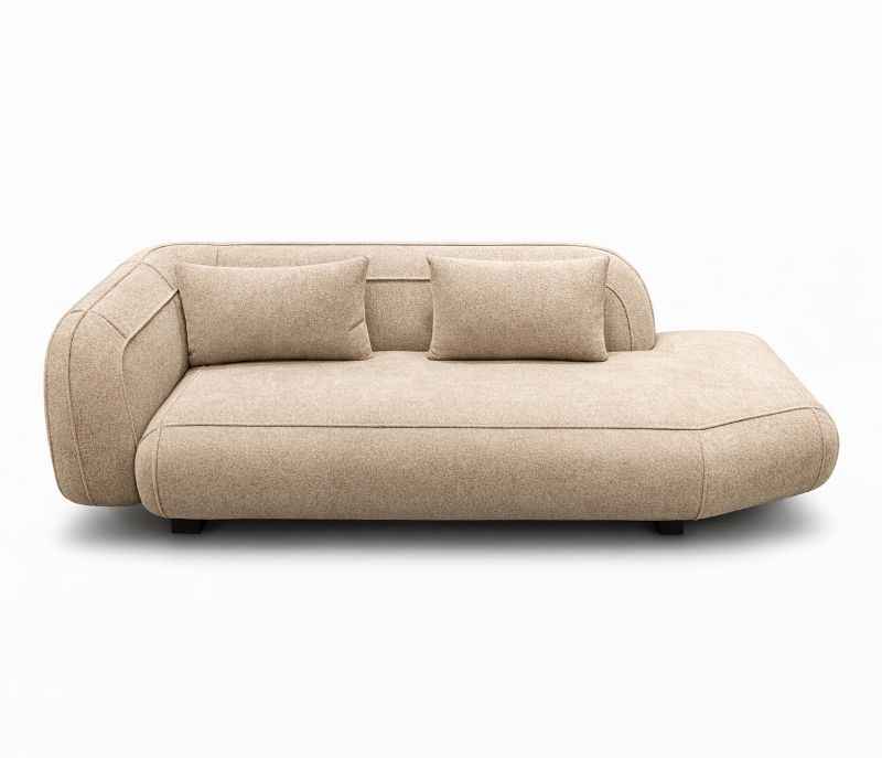Image 5 for Sofa Opus 3+Lounger Miranda Wood Frames With Buckel Fabric Upholster (HYD)