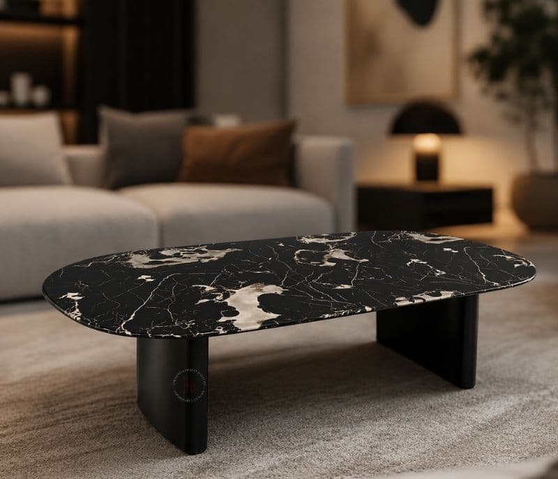 Image 2 for 935 Centre Table Marble Top With Metal Base Support (HYD)