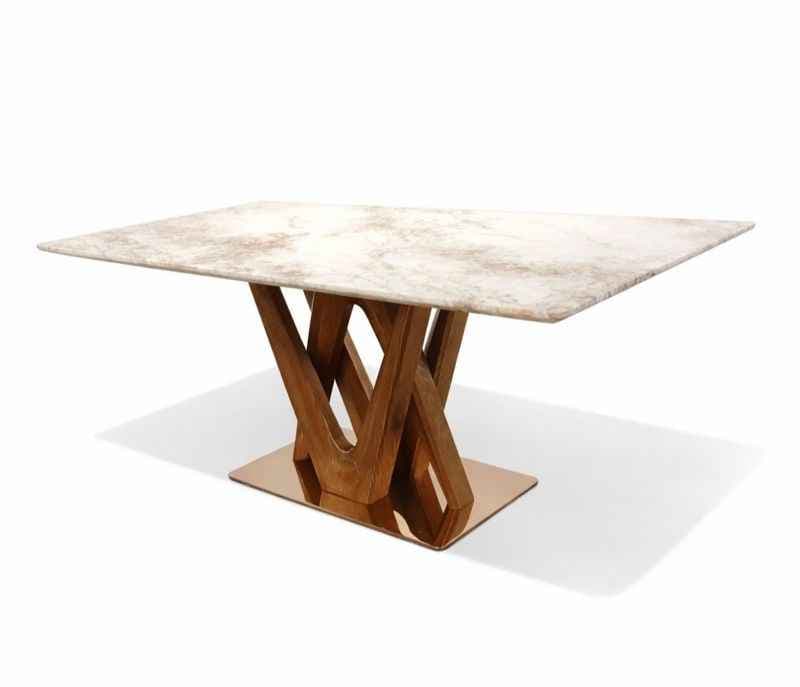 Image 8 for T63 180*90 6 Seater Marble Dining Set with Premium Leatherette Upholstery