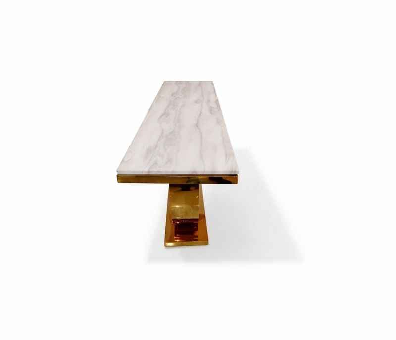 Image 7 for Console 58 Composite Marble Top With Metal PVD Gold Base (HYD OTD)
