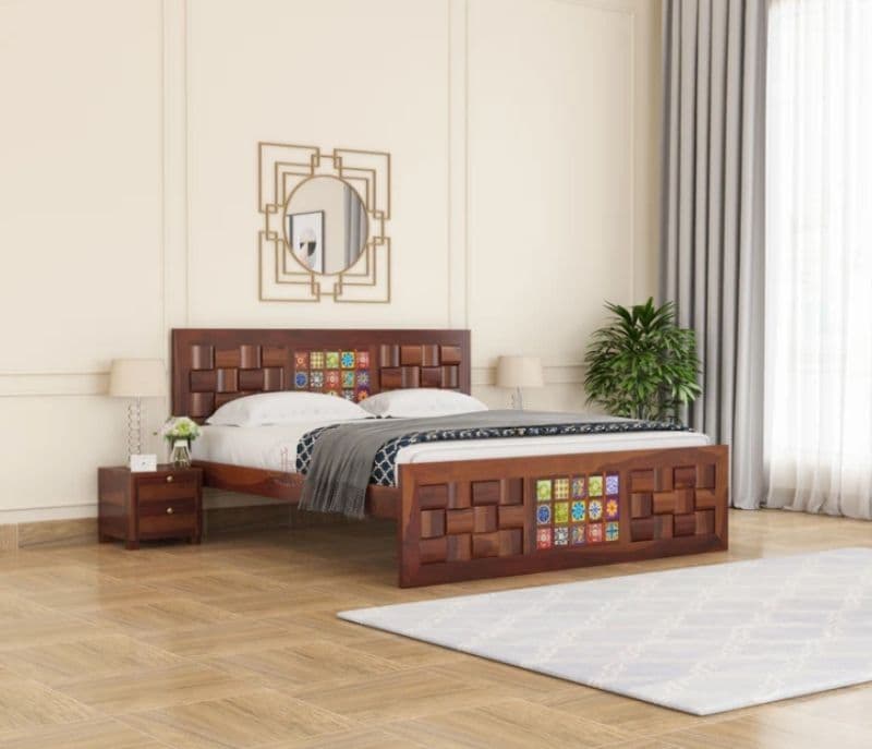 Image 2 for Tiles Sheesham Hydraulic Storage Premium Solid Sheesham Wood Honey Finish (SCV _PKU)