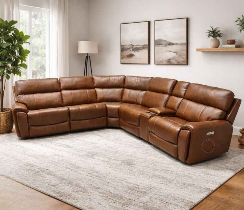 Image 3 for U70675HM 2+2+ Corner + Console Body Touch Leather (BTM)