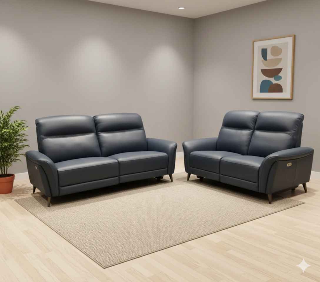 Image 2 for 6664 Electric Recliner Leather Half 3+2 (CP)(EC)