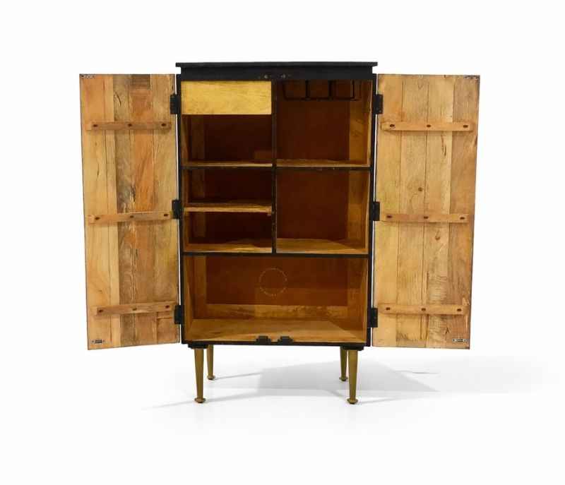 Image 8 for Black Bar Cabinet With Brass Finish (BWD OTD)
