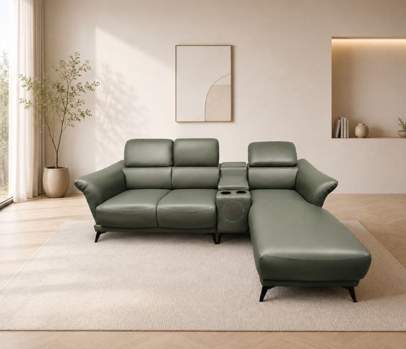 Image 2 for Leather Sofa 2+C+Lounger 2 Seater+ Console+Lounger Pure Body Touch Leather (HYD)