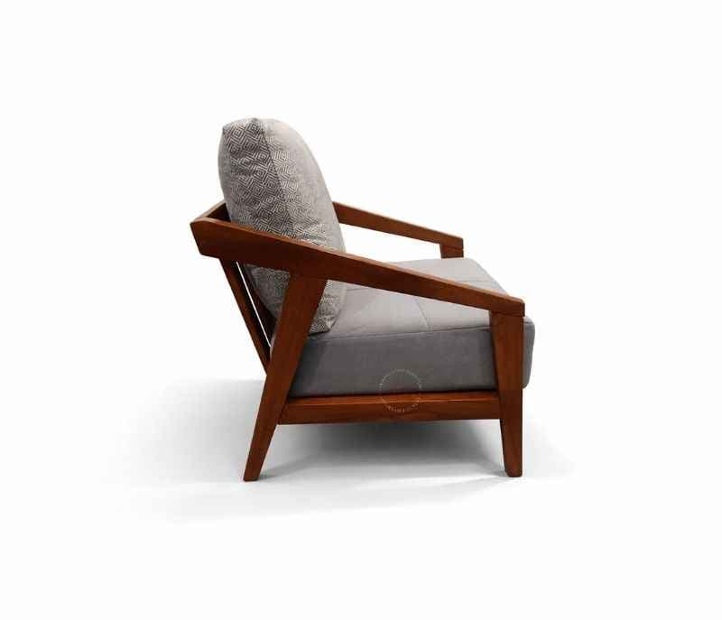 Image 10 for Ghana Teak 3+2+1 Seater Sofa Suede Fabric (EC)(HYD)(BWD)(KORA)