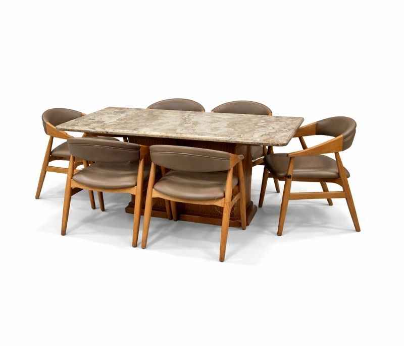 Image 3 for DT40+Ash361 Chair +Bati Marble Natural 1+6 Seater (BS-BTM)