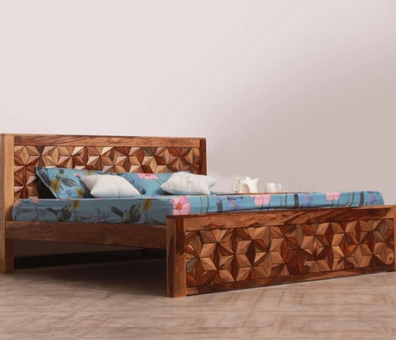 Image 3 for Fluresquare Sheesham Wood Hydraulic Storage Premium Solid Sheesham Wood Honey Finish (SCV _PKU)