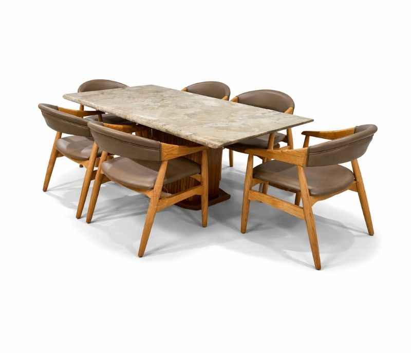 Image 2 for DT40+Ash361 Chair +Bati Marble Natural 1+6 Seater (BS-BTM)