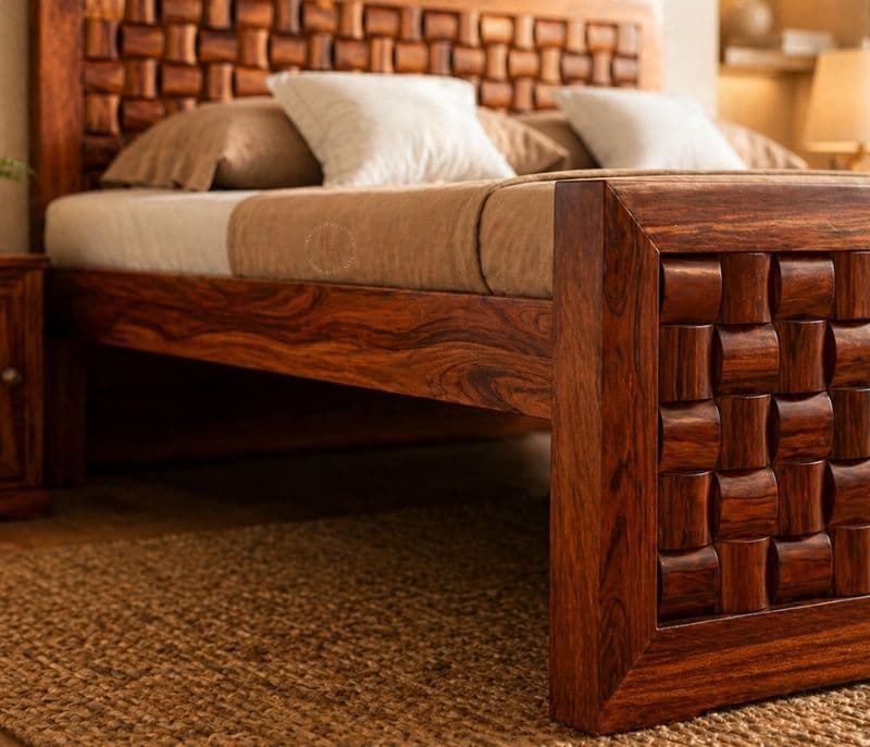 Image 2 for Niwar Sheesham Cot Premium Solid Sheesham Wood Honey Finish (SCV _PKU)