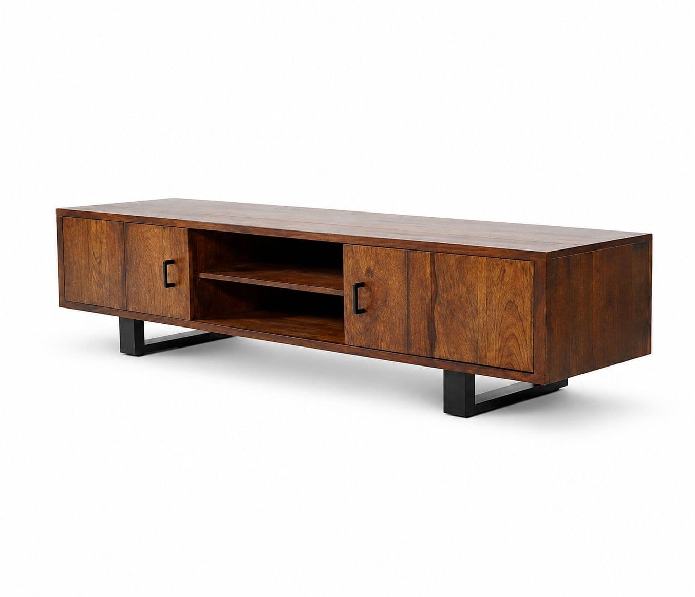 Image 5 for Live Edge TV Cabinet Solid Acacia Wood Leg MS Metal
