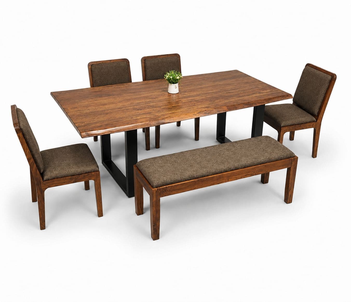 Image 5 for Live edge 1+4+Bench Solid Acacia Wood (BTM)