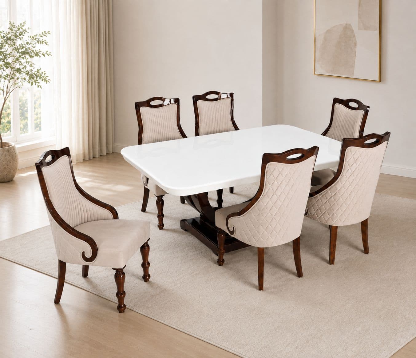 Ribbon Handle 1+6 Seater Dining Set ( RCH TD)(OWD)