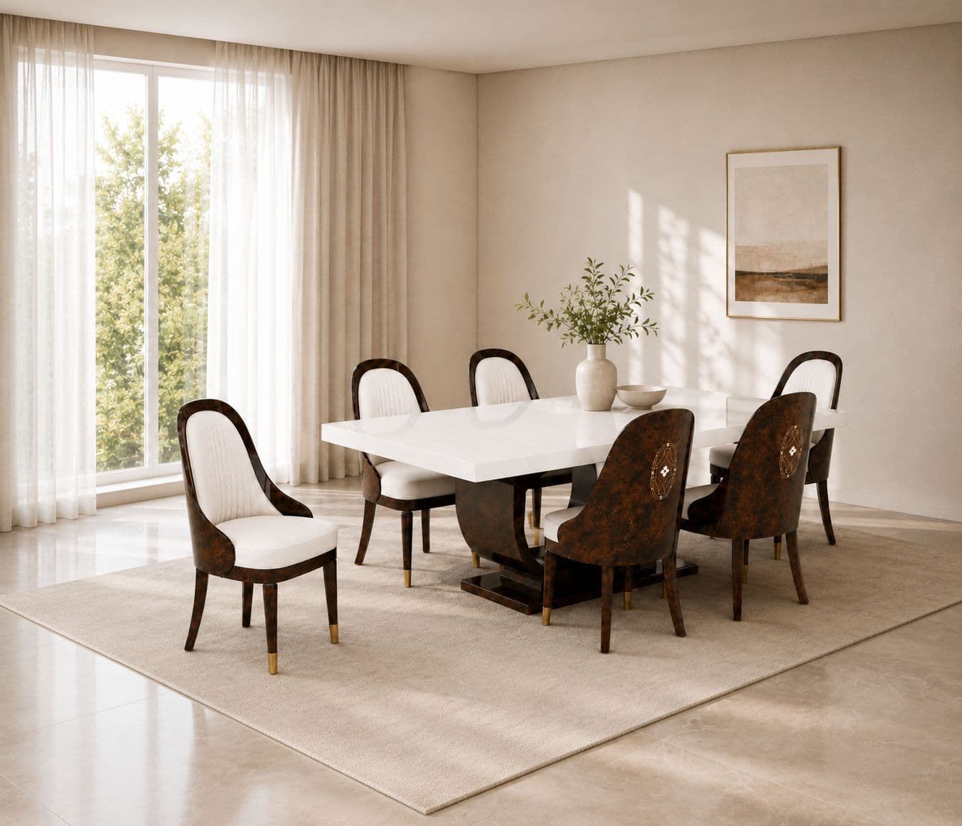 Image 1 for Baccha Polyster 1+6 Seater Dining Set ( RCH TD)(OWD)