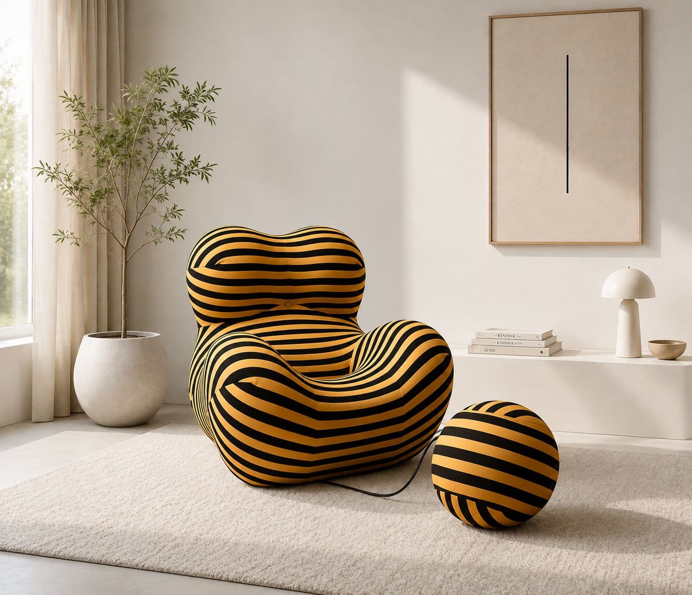 Image 1 for Relax Chair - Coffee And Orange B&B Fabric With Memory Foam (HYD OTD)