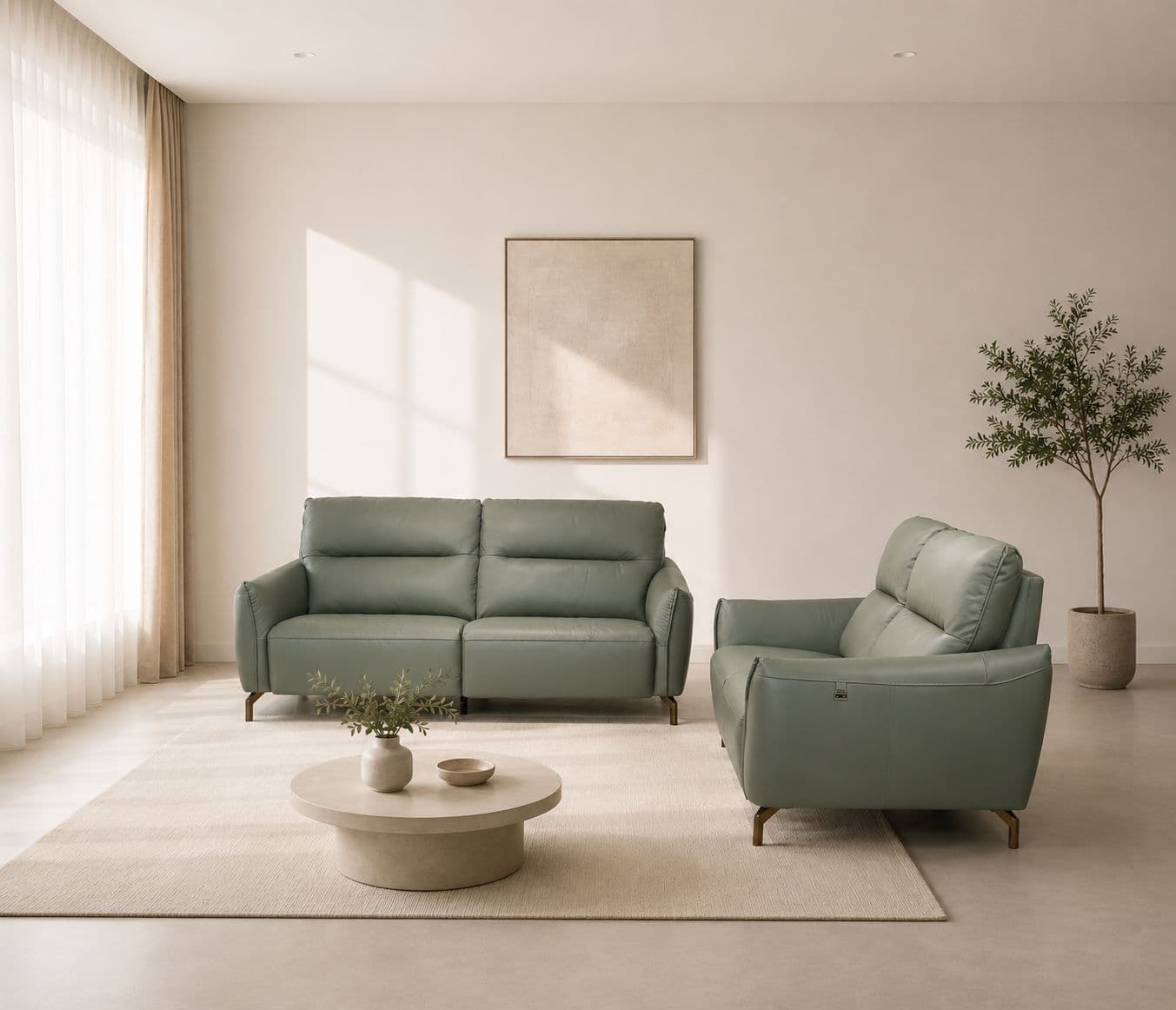 Casa Italia 3834 Sofa 3+2 Seater Pure Body Touch Leather (WH OTD)