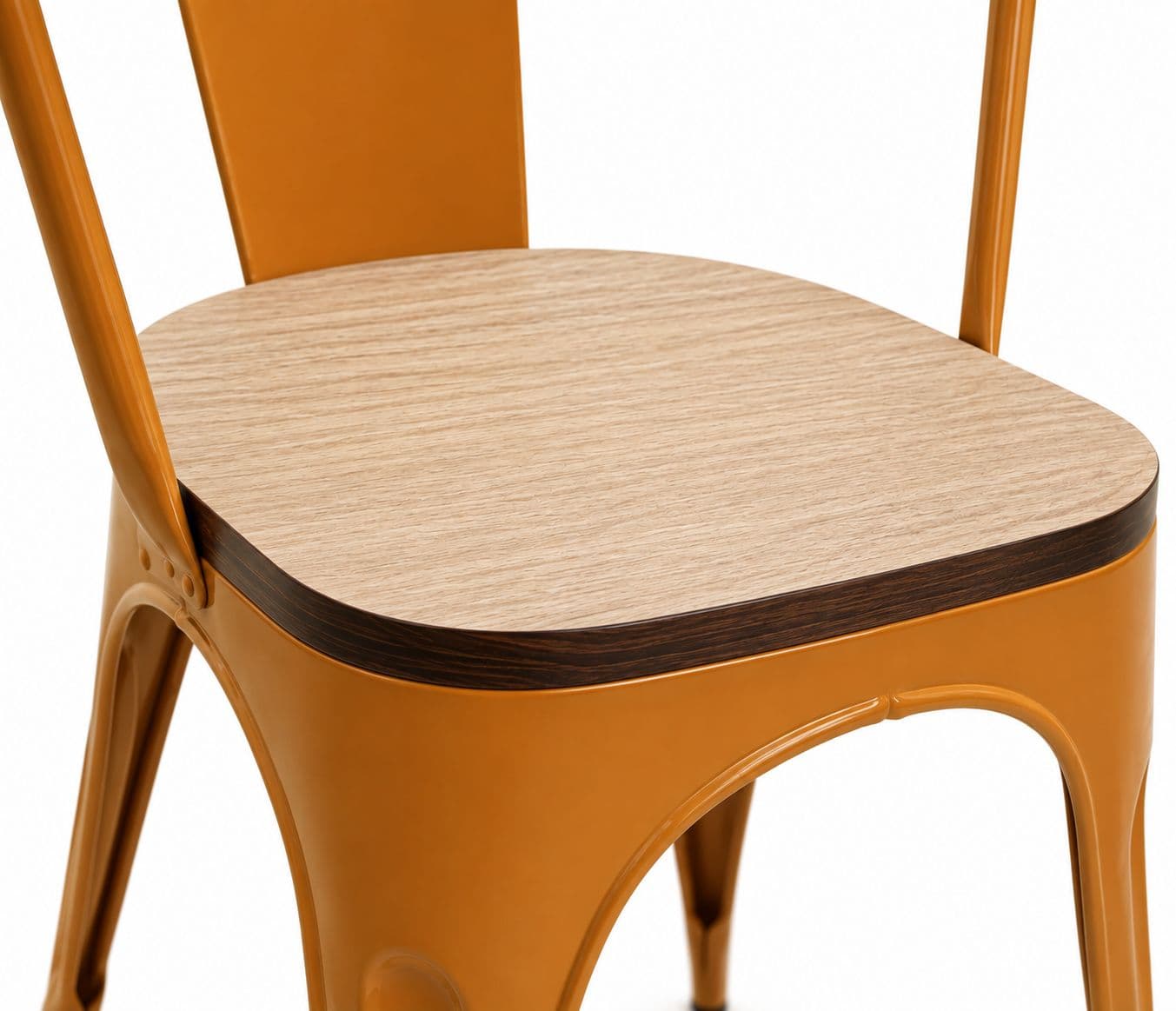 Image 5 for Metal Chair with Wooden Handle Cafe Chair (PM)
