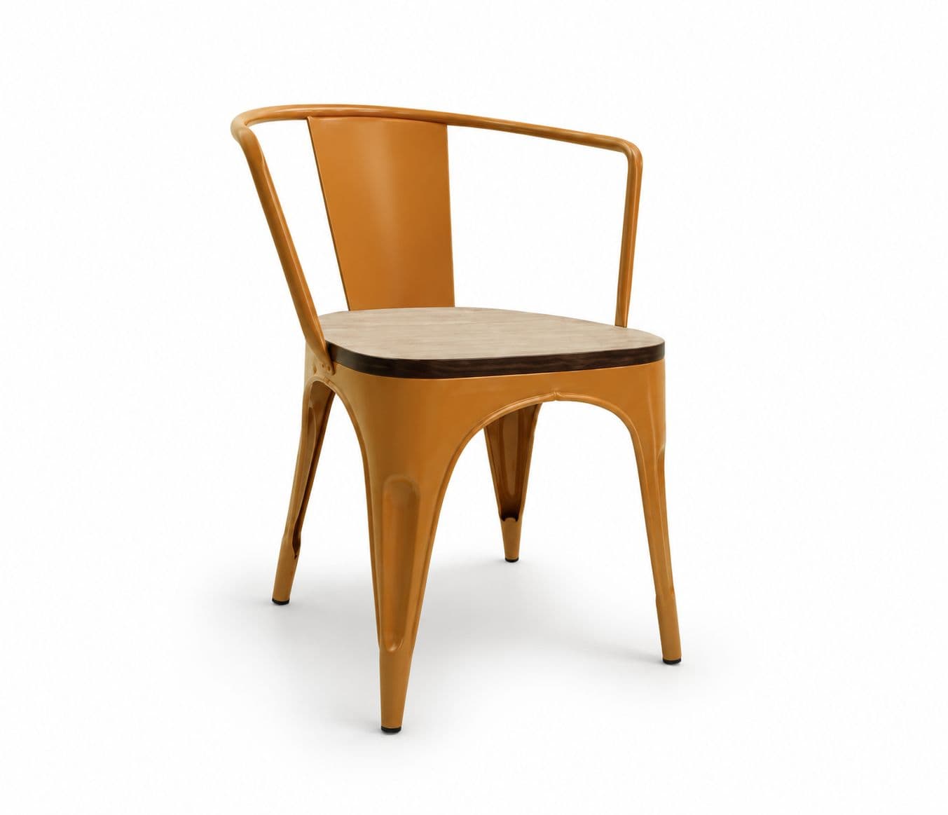 Image 3 for Metal Chair with Wooden Handle Cafe Chair (PM)
