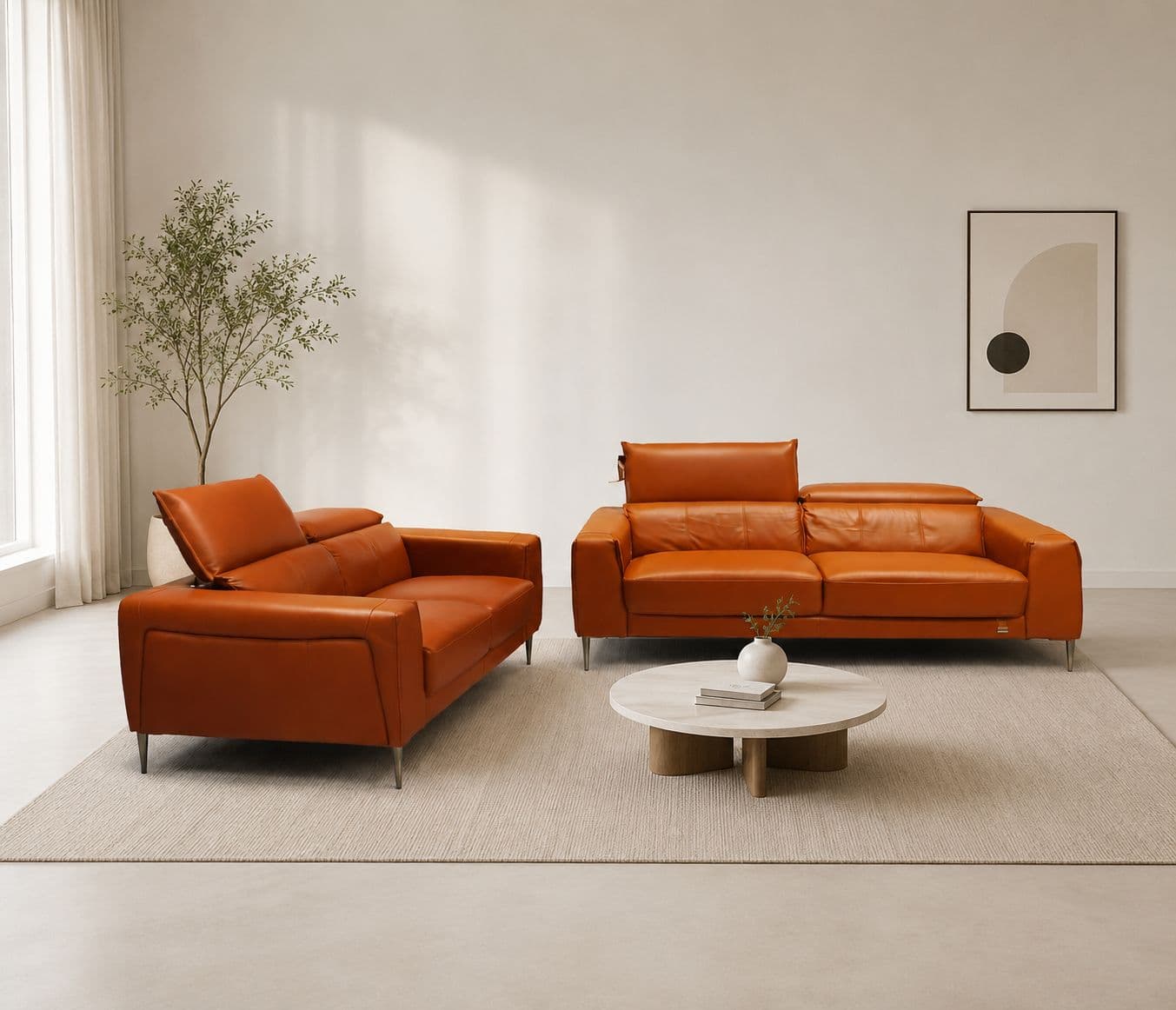 Image 1 for Sofa Set BC10153 3+2 Seater Pure Leather (HYD OTD)
