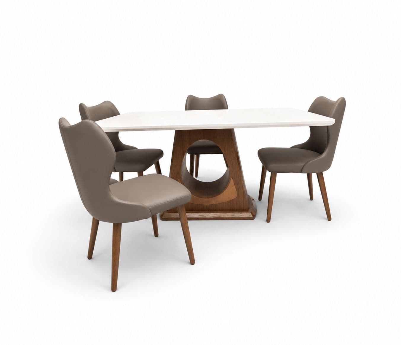 Image 4 for Dining Set 1+4 Seater Dt 186/3588 chair 701 Composite Marble Top Ash Wood With Metal Strip