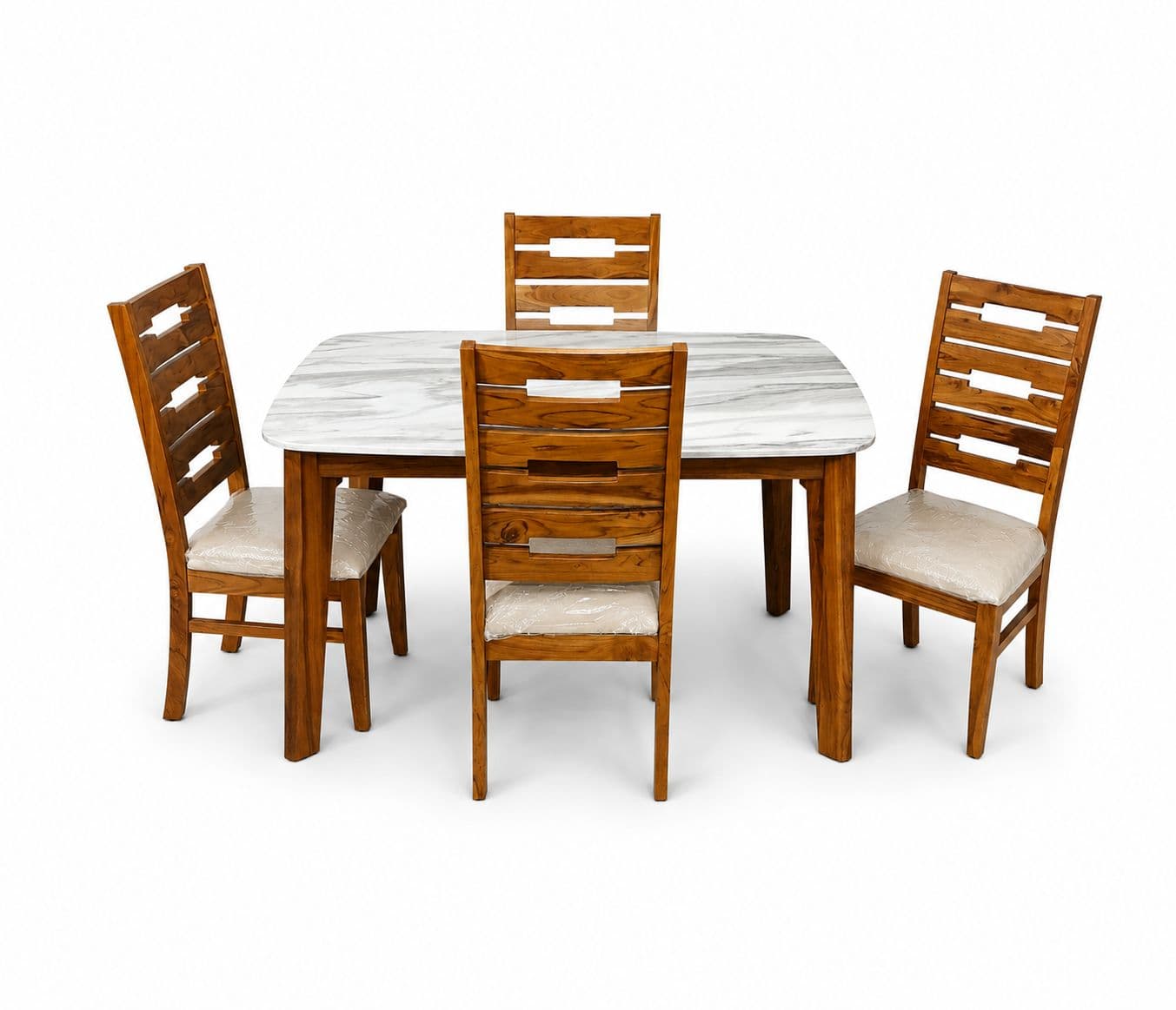 Image 3 for Imperium Elite 1+4 Dining Set Solid Teakwood With Marble Top