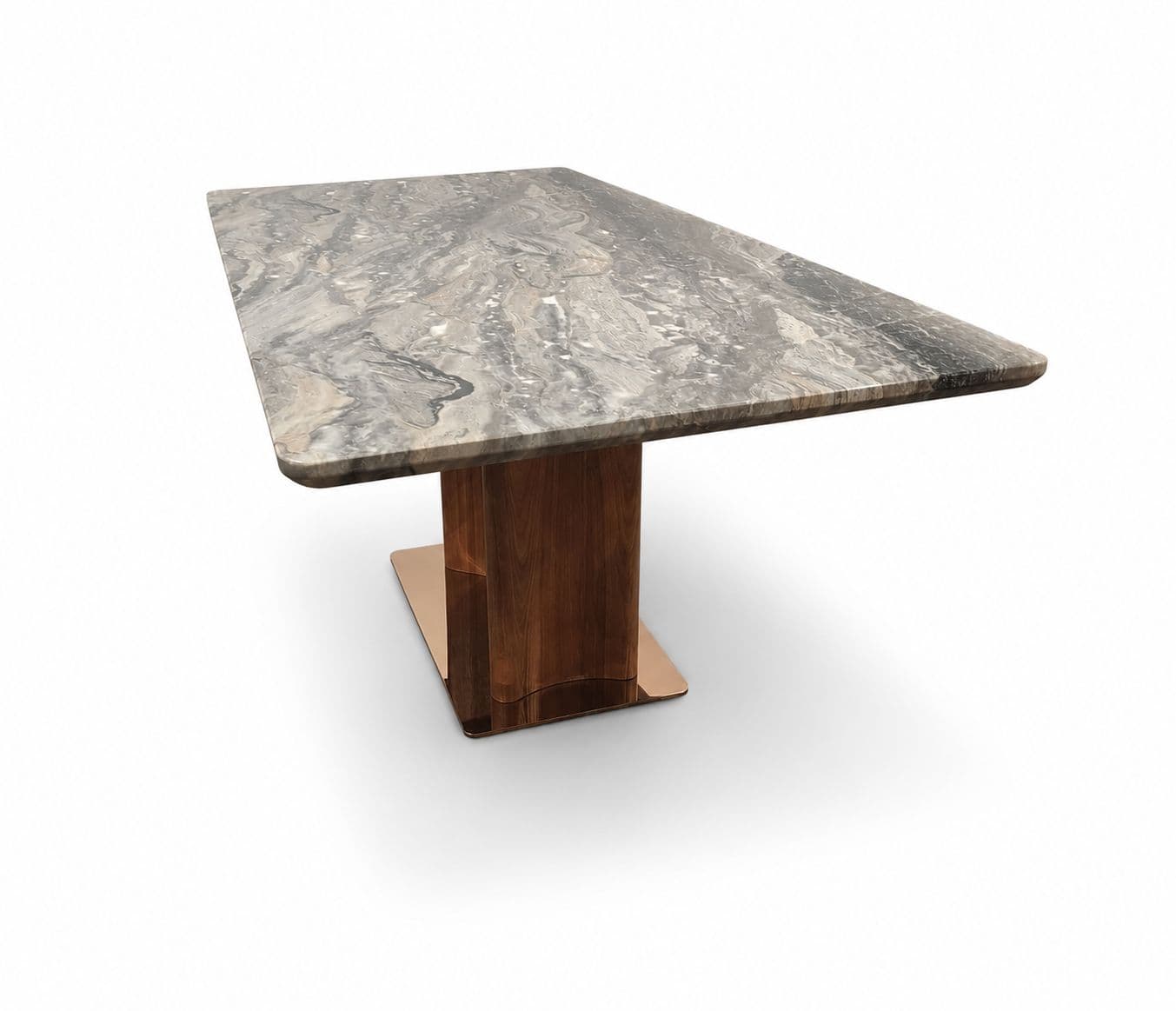 Image 13 for Dining Table 137/3983-6/863 With Marble Top And Ash Wood Base With Metal Support