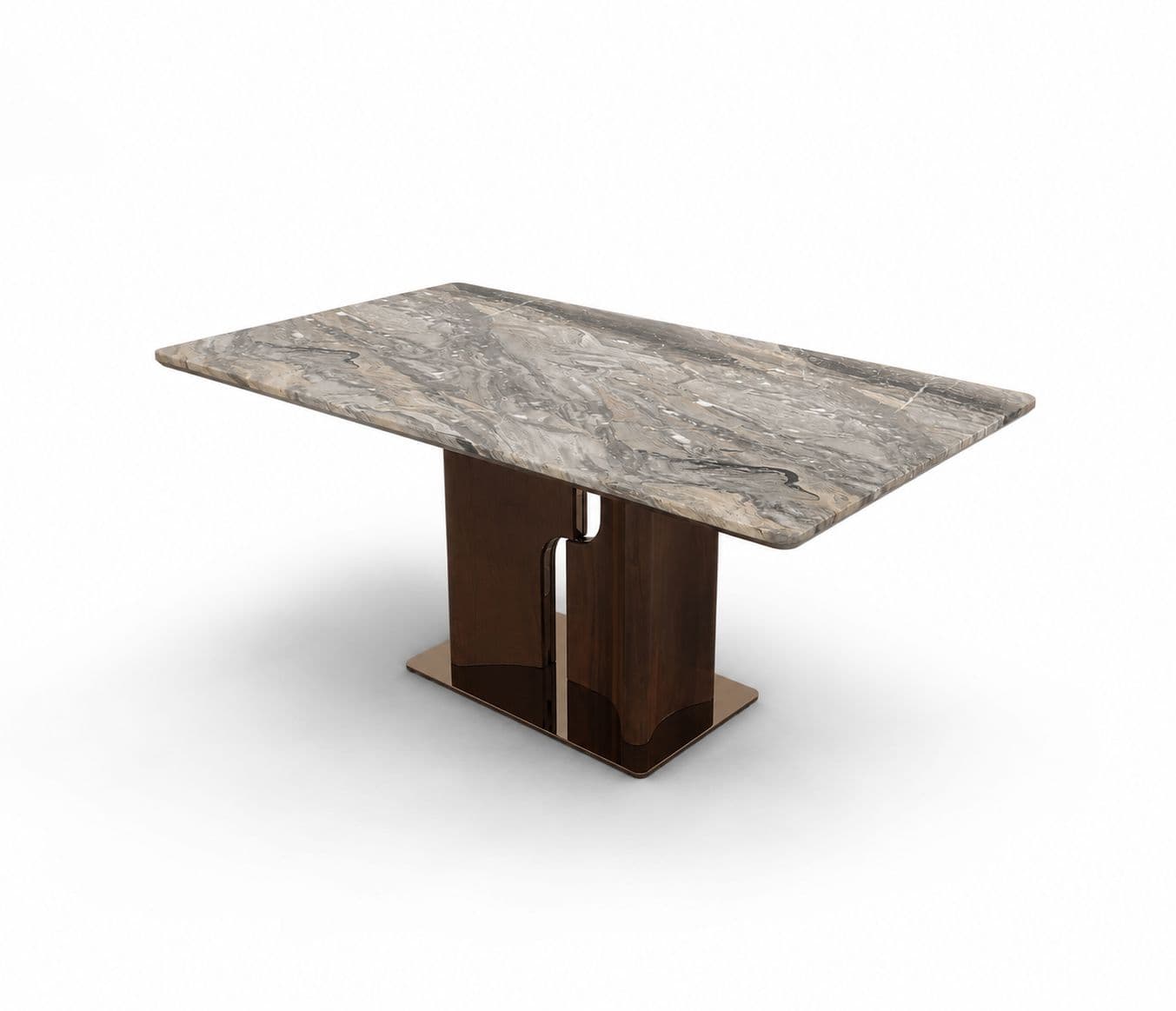 Image 12 for Dining Table 137/3983-6/863 With Marble Top And Ash Wood Base With Metal Support