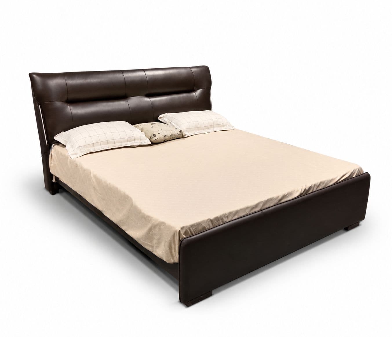 Image 3 for ZK013 King Size Bed Without Storage With Leather Upholestry And Pine Bed Frames