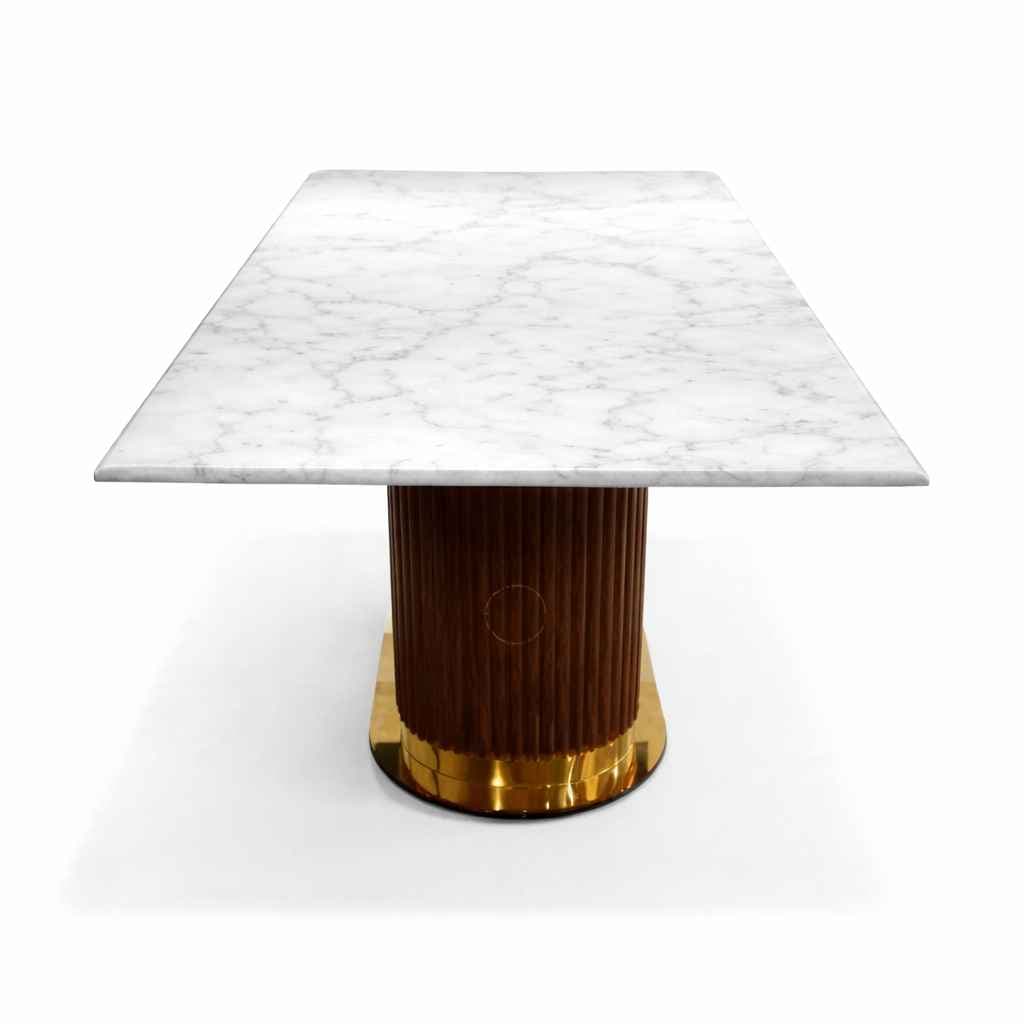 Image 9 for DT 37/DC ASH 412R 6 Seater Ash Wood Dining Table Set with Marble Top (HYD)(BS-WF)(BS-BWD)