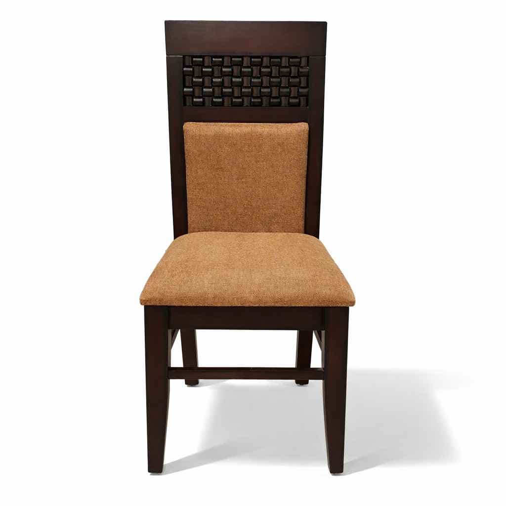 Image 2 for Chocolate Acacia Wood Dining 1 Chair with Premium Fabric Upholstery