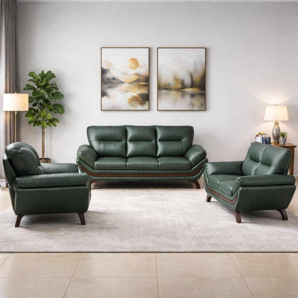 Florida Sofa Set 3+2+1 (Half Leather)