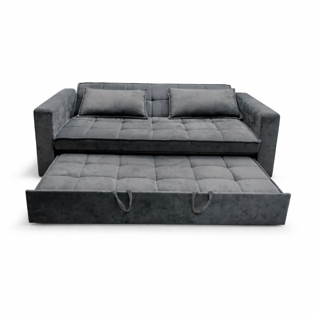 Image 4 for Anke Sofa Cum Bed 3 Seater Suede Fabric (BSK)(SKN)
