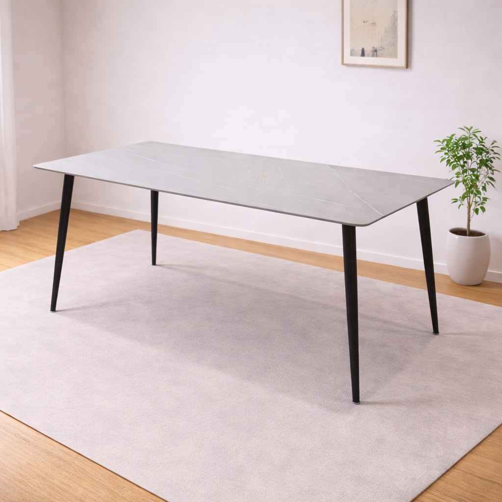 Image 1 for Mendy Armanigrey 8 Seater Marble dining Table with Metal Base